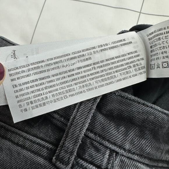 Abercrombie Jeans Womens 28 Short Black Gray 90s Straight Curve Love High Rise - Picture 6 of 12